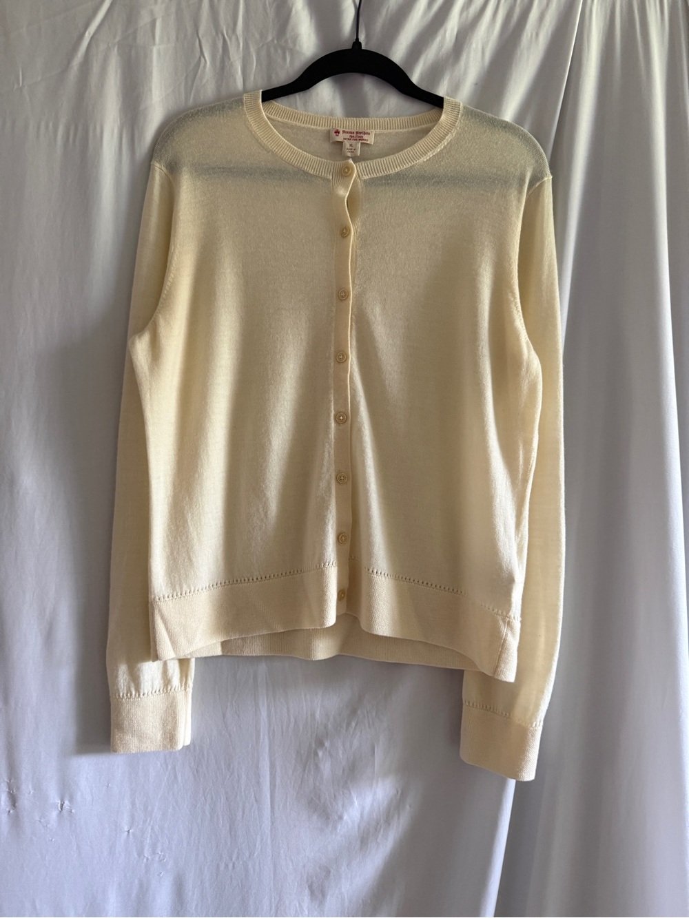 Classic Butter Yellow Button-Front Women's Cardigan 100% Merino Wool